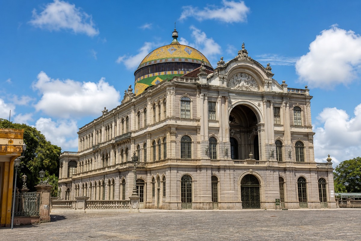 A grand rubber-boom-era opera house in central Manaus